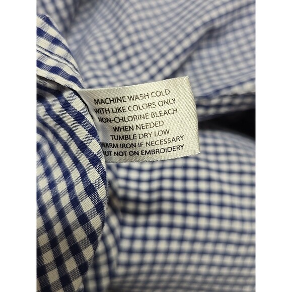 U.S. POLO ASSN Mens Size XL Short Sleeve Blue Checks Button Up Front Pocket - Picture 10 of 10